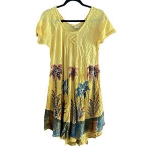 Flowy Hippie Boho Advance Apparel Handkerchief Hem Dress Beach Tropical Tie Dye